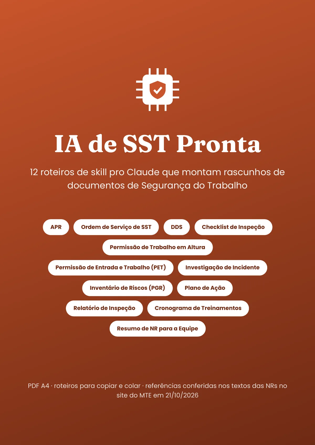 Página real do PDF IA de SST Pronta: capa